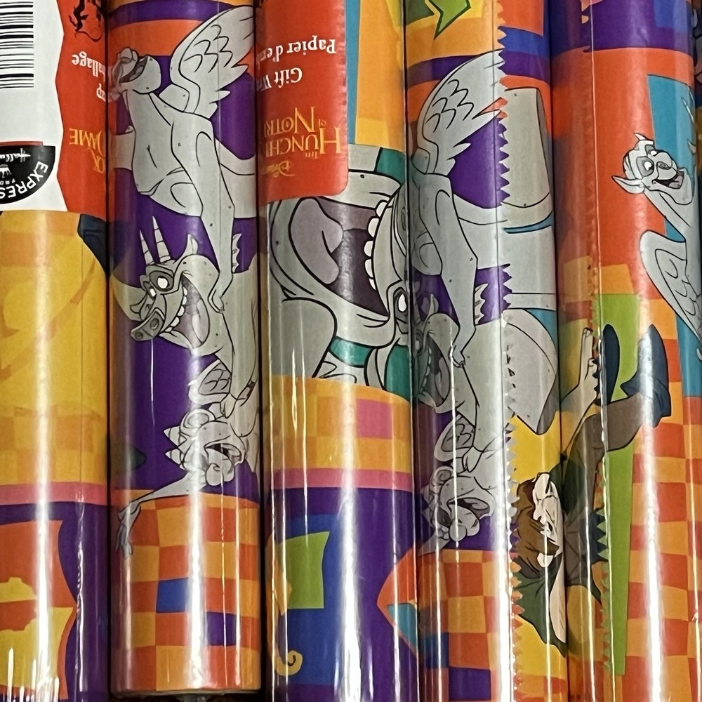 Vintage 1996 Disney Hunchback of Notre Dame Wrapping Paper NOS Sealed 15 Sq Ft